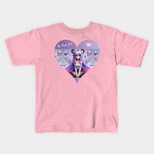 Goth Fairy Panda Girl Kids T-Shirt